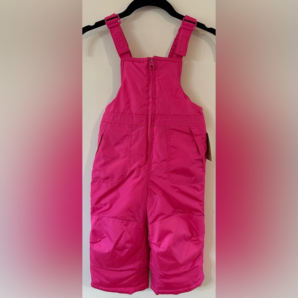 Thereabouts Toddler Girls Cheerful Pink Snow Bibs NWT Size 2T